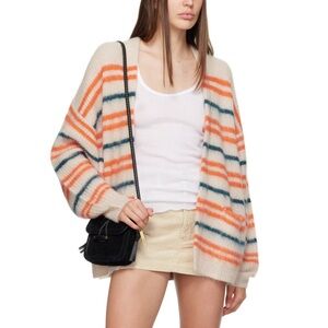 ISABEL MARANT ETOILE Off-White & Orange Dana Cardigan